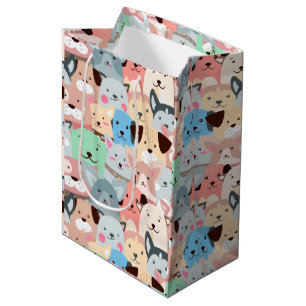 Sacola Para Presentes Média Muitos cães Design
