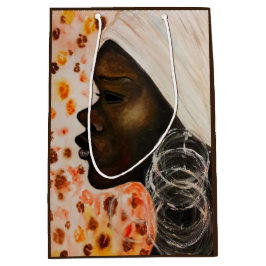 Sacola Para Presentes Média Mulher Bonito dotada de beleza africana