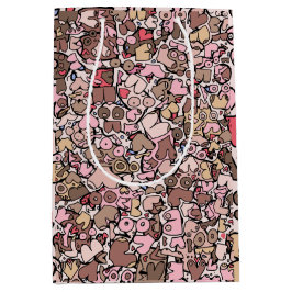 Sacola Para Presentes Média mulher neutra com padrão mamário