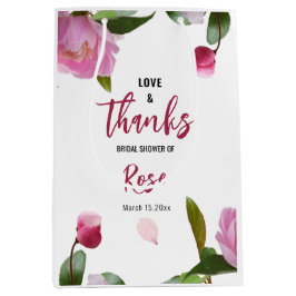 Sacola Para Presentes Média Multi Floral Noiva Chuva de Amor & Obrigado