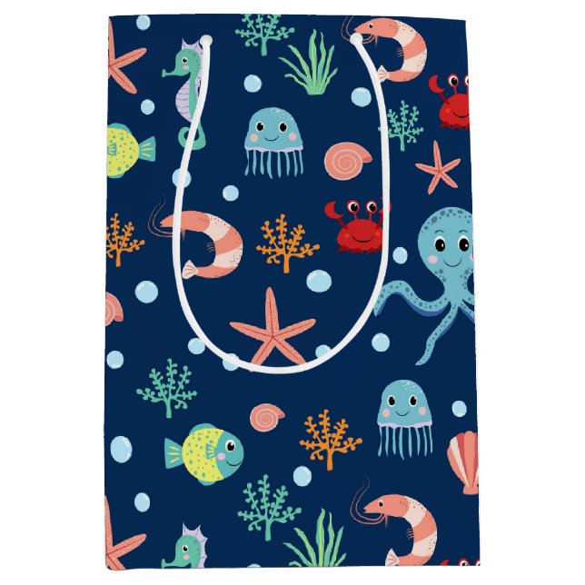 Sacola Para Presentes Média Mundo do Mar (Frente)