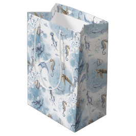 Sacola Para Presentes Média Mundo Subaquático Caprichoso – Padrão de Criaturas