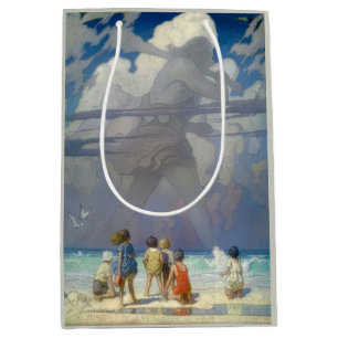 Sacola Para Presentes Média N.C. Wyeth O Gigante 1923 Ilustração Vintage