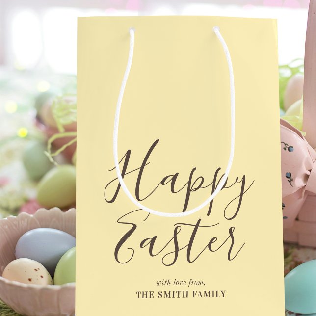 Sacola Para Presentes Média Na moda Felz pascoa Encapsulamento Amarelo Amarelo (Criador carregado)