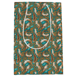 Sacola Para Presentes Média Nadadores doces de chá e Gouache laranja