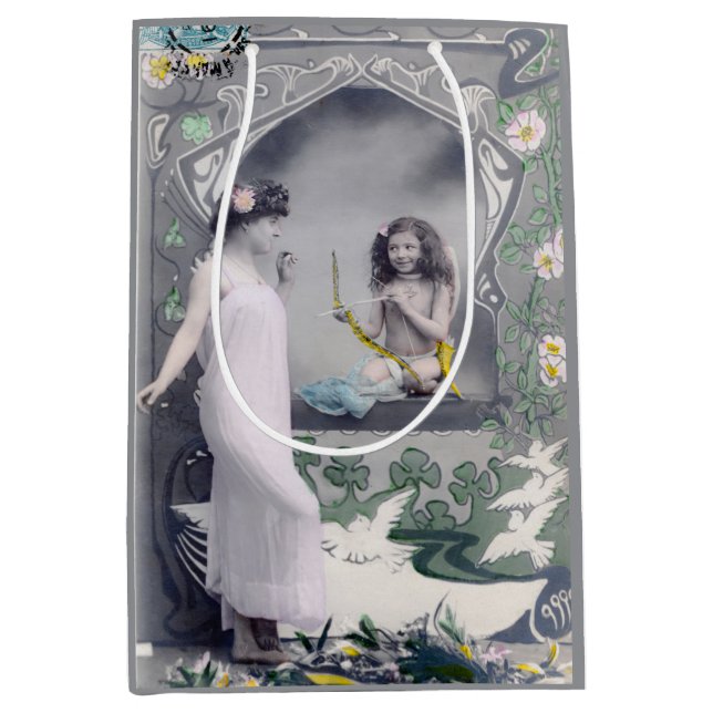 Sacola Para Presentes Média namorados Art Nouveau 1904 (Frente)