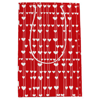 Sacola Para Presentes Média Namorados Red White Love minimalis