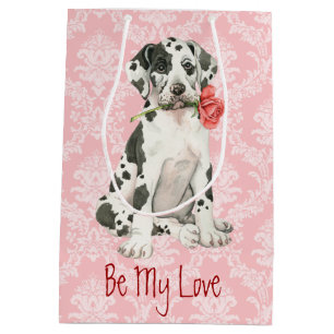 Sacola Para Presentes Média Namorados Rosa Great Dane