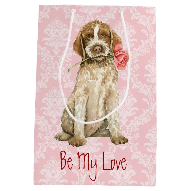 Sacola Para Presentes Média Namorados Rosa Griffon (Verso)