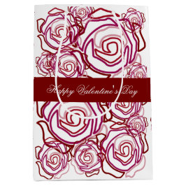 Sacola Para Presentes Média 'Namorados Rosa Negrito' (Média do tamanho rosa) S