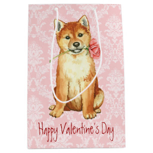 Sacola Para Presentes Média Namorados Shiba Inu