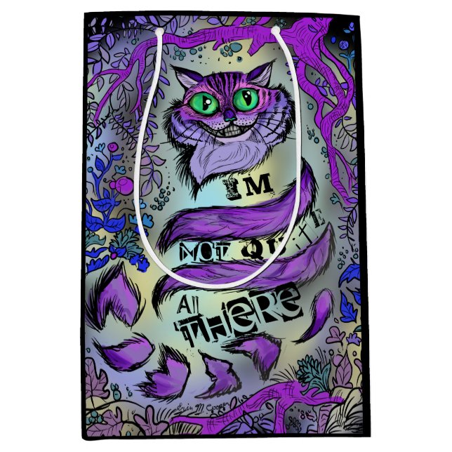 Sacola Para Presentes Média Não Muito Lá, Gato Louco (Frente)