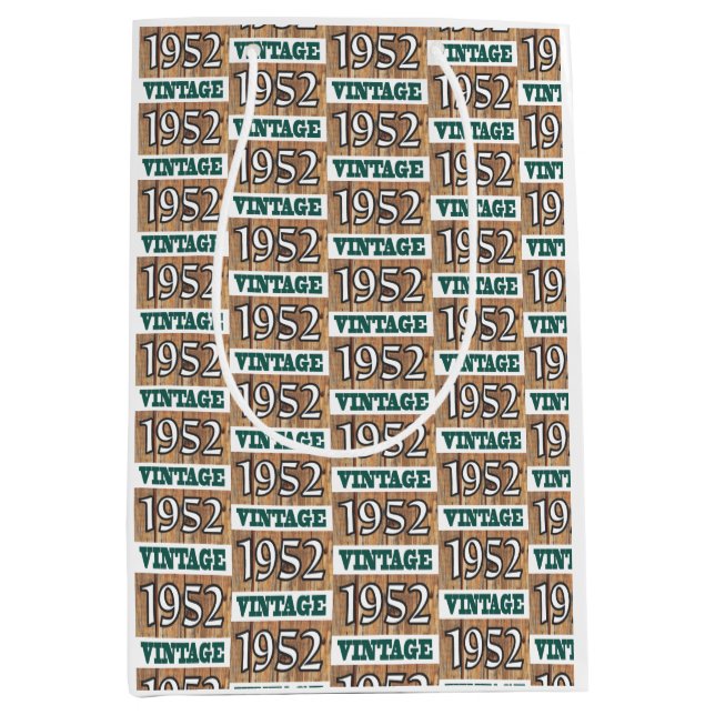 Sacola Para Presentes Média Nascer em 1952 médio saco de presentes (Frente)