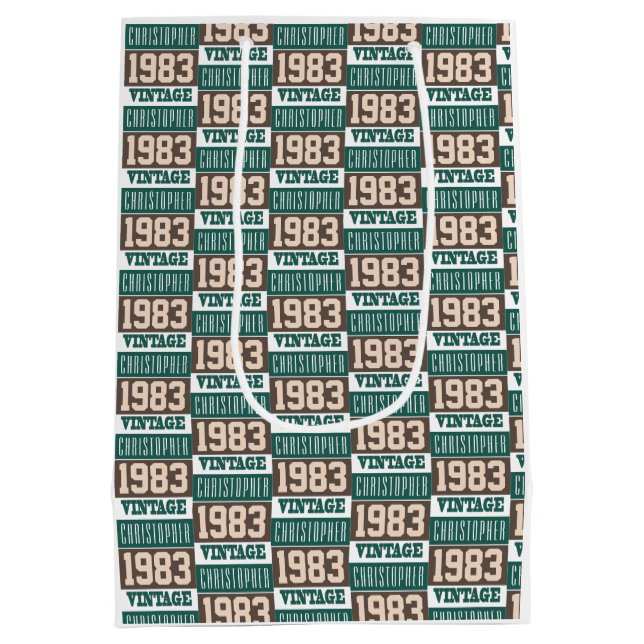 Sacola Para Presentes Média Nascer em 1983 Aniversário presente (Verso)