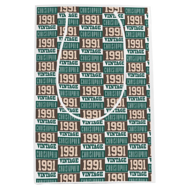 Sacola Para Presentes Média Nascer em 1992 com nome cristão (Frente)