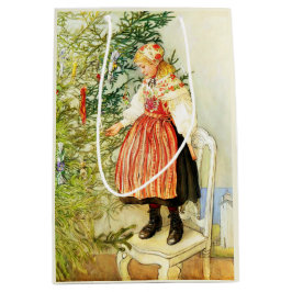 Sacola Para Presentes Média Natais vintages Carl Larsson sueco