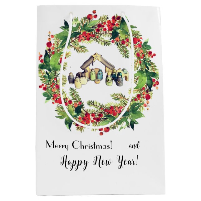 Sacola Para Presentes Média Natal (Frente)