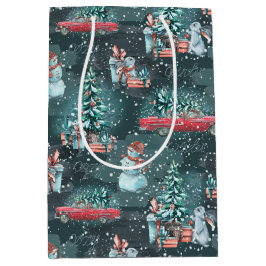Sacola Para Presentes Média Natal Aconchegante de Inverno
