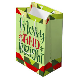 Sacola Para Presentes Média Natal Alegre e Brilhante 