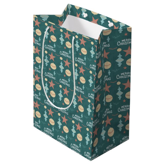 Sacola Para Presentes Média Natal Antigo (Verso inclinado)