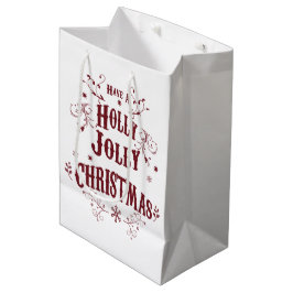 Sacola Para Presentes Média Natal Antigo Alegre e Divertido