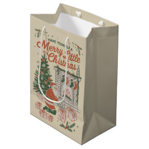 Sacola Para Presentes Média Natal Antigo Retro Papai Noel Presentes Feriado