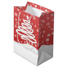 Sacola Para Presentes Média Natal branco