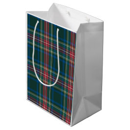 Sacola Para Presentes Média Natal clássico da Xadrez de Natal de Tartan