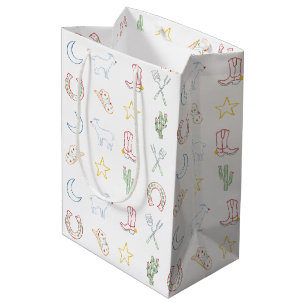 Sacola Para Presentes Média Natal Cowboy Ocidental