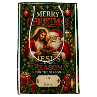 Sacola Para Presentes Média Natal Cristão | Jesus É A Razão