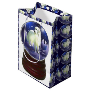 Sacola Para Presentes Média Natal de Grandes Pirenéus