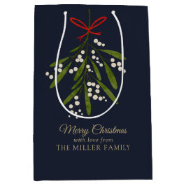 Sacola Para Presentes Média Natal de marinho simples