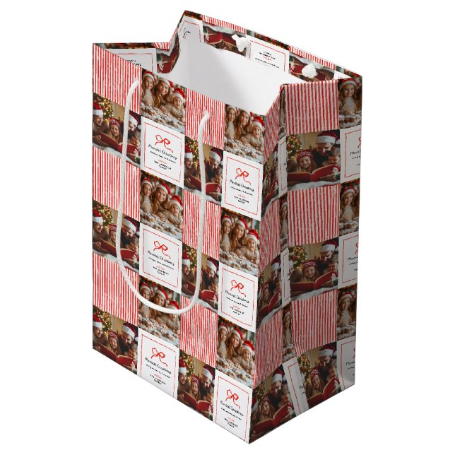 Sacola Para Presentes Média Natal do arco vermelho tradicional e elegante (Frente inclinada)