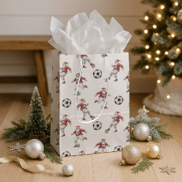 Sacola Para Presentes Média Natal do Papai Noel Futebol