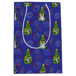 Sacola Para Presentes Média Natal do Pinguim
