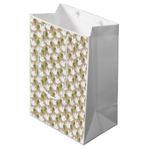 Sacola Para Presentes Média Natal Dove Peace Love Joy Holiday