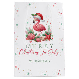 Sacola Para Presentes Média Natal em julho Flamingo