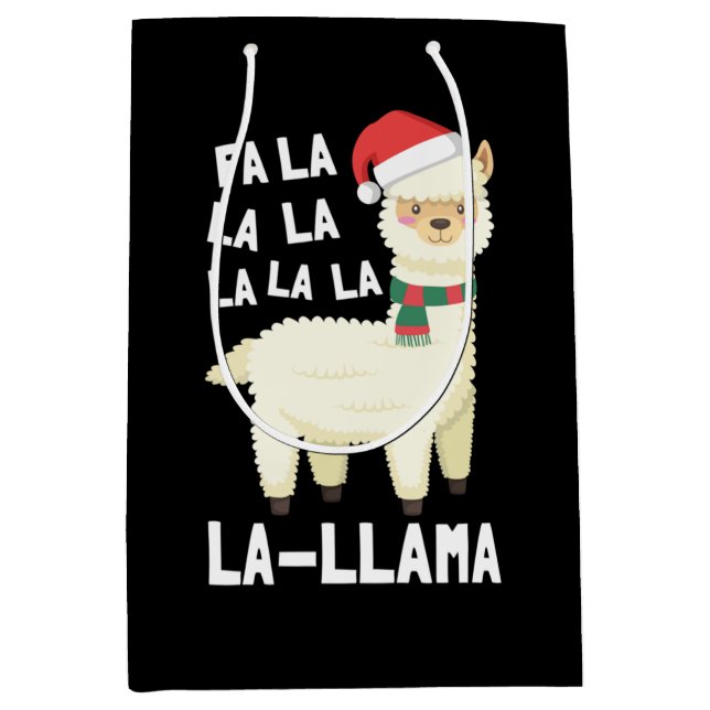 Sacola Para Presentes Média Natal Fa La Llama Essential (Frente)