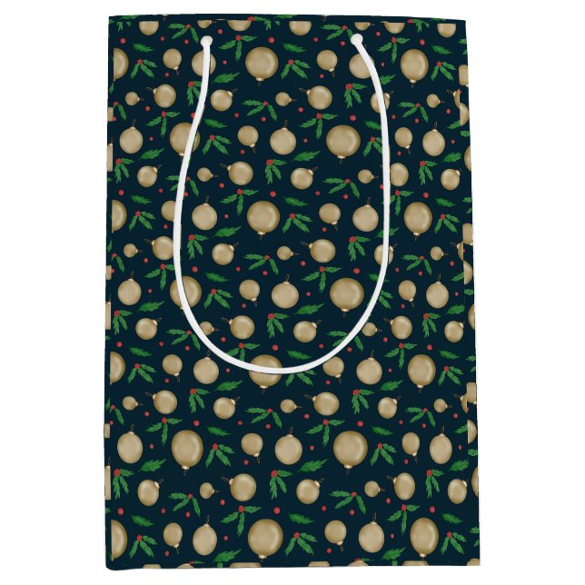 Sacola Para Presentes Média Natal festivo (Frente)