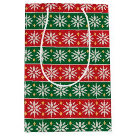 Sacola Para Presentes Média Natal Nórdico Tricô