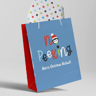 Sacola Para Presentes Média Natal para crianças brancas e bonitas