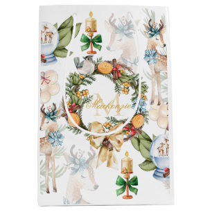 Sacola Para Presentes Média Natal personalizado da água