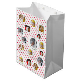 Sacola Para Presentes Média Natal personalizado de quatro fotos 🎄 feriado