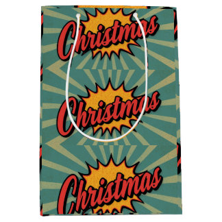 Sacola Para Presentes Média Natal retrô