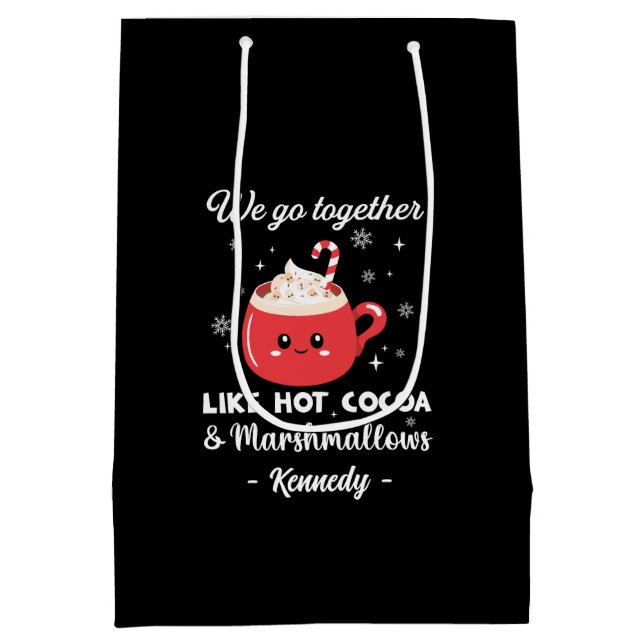 Sacola Para Presentes Média Natal romântico e engraçado (Verso)