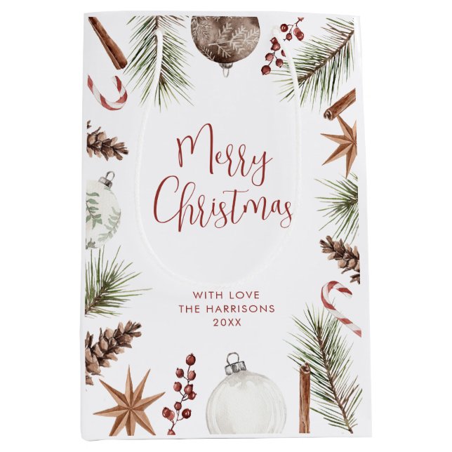 Sacola Para Presentes Média Natal Russo (Frente)