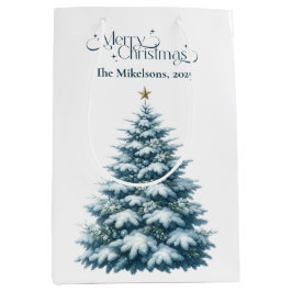 Sacola Para Presentes Média Natal Russo Cozy Azul