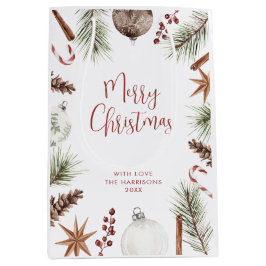 Sacola Para Presentes Média Natal Rústico 