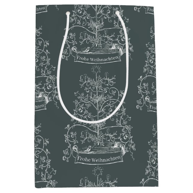 Sacola Para Presentes Média Natal Tradicional do Velho Mundo (Frente)