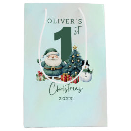 Sacola Para Presentes Média Natal Verde do Pai Natal 1rua